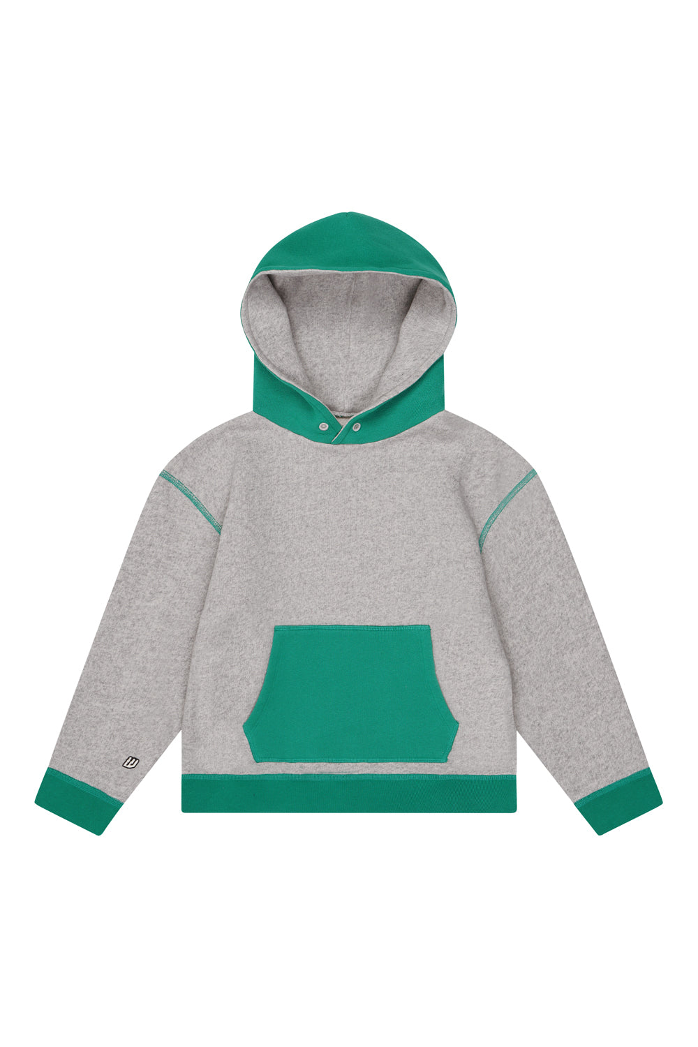 Kids Hoodie Grey Marl Doublemint Green Whatever Sweats